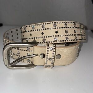 Studded Cream Belt